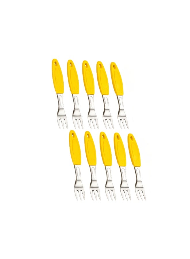 Decent Deluxe Fruit Fork Set of 10 | Stainless Steel Forks | Ergonomic Handle | Mirror Finish | Dessert & Fruit Fork Set For Home, Kitchen, Restaurant, Dishwasher Safe - Image 1